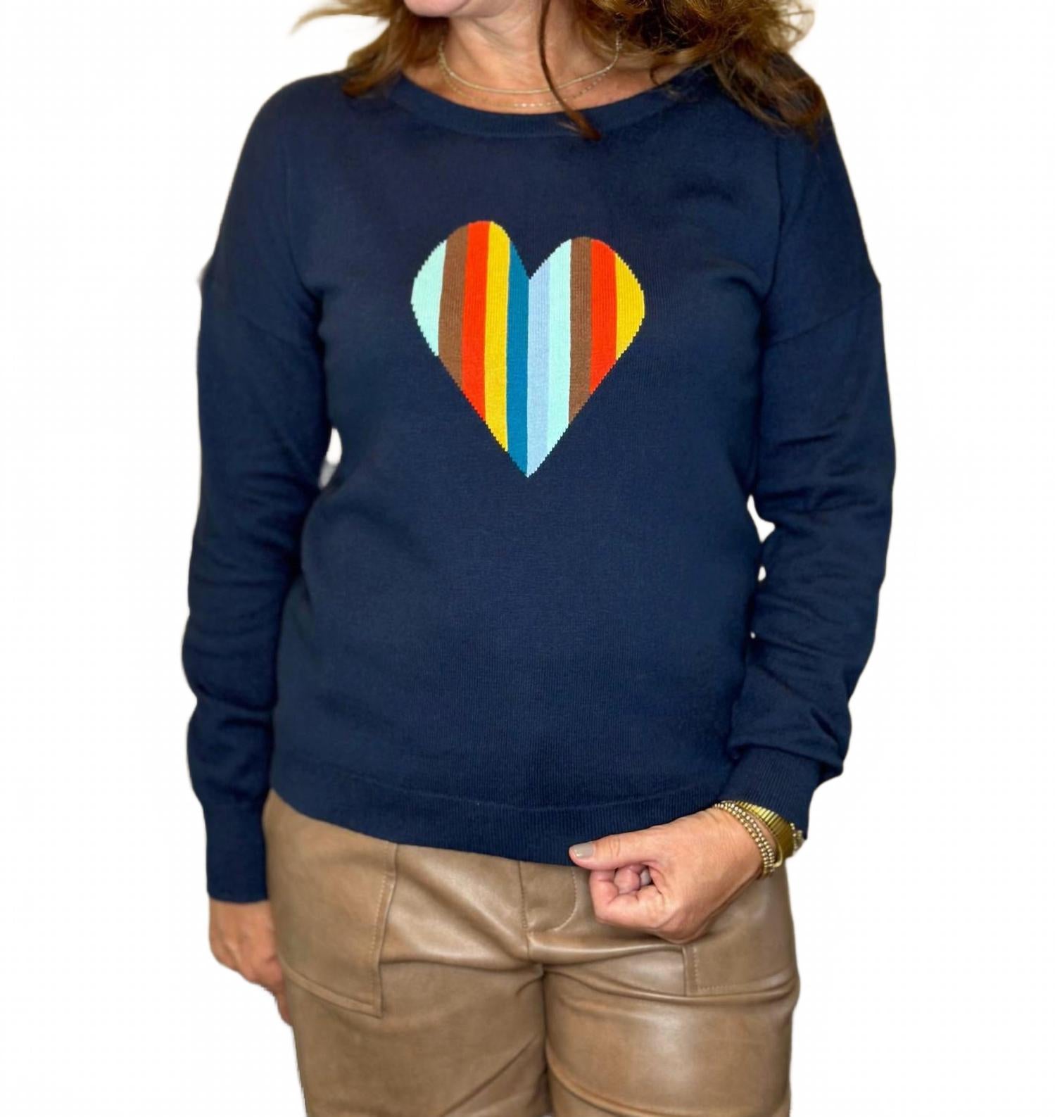 Свитер с полосками и сердцем в темно-синем цвете J. Society
Свитер с полосками и сердцем в темно-синем цвете J. Society