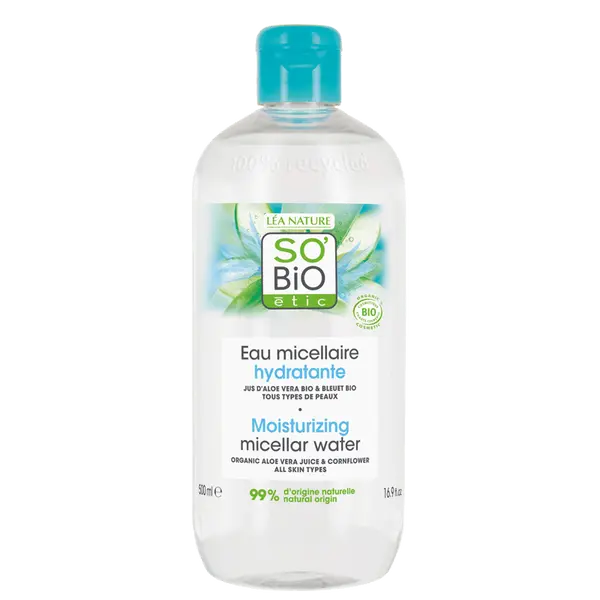 Увлажняющая мицеллярная вода с био алоэ, 500 мл So'Bio Etic Aloe vera
Увлажняющая мицеллярная вода с био алоэ, 500 мл So'Bio Etic Aloe vera