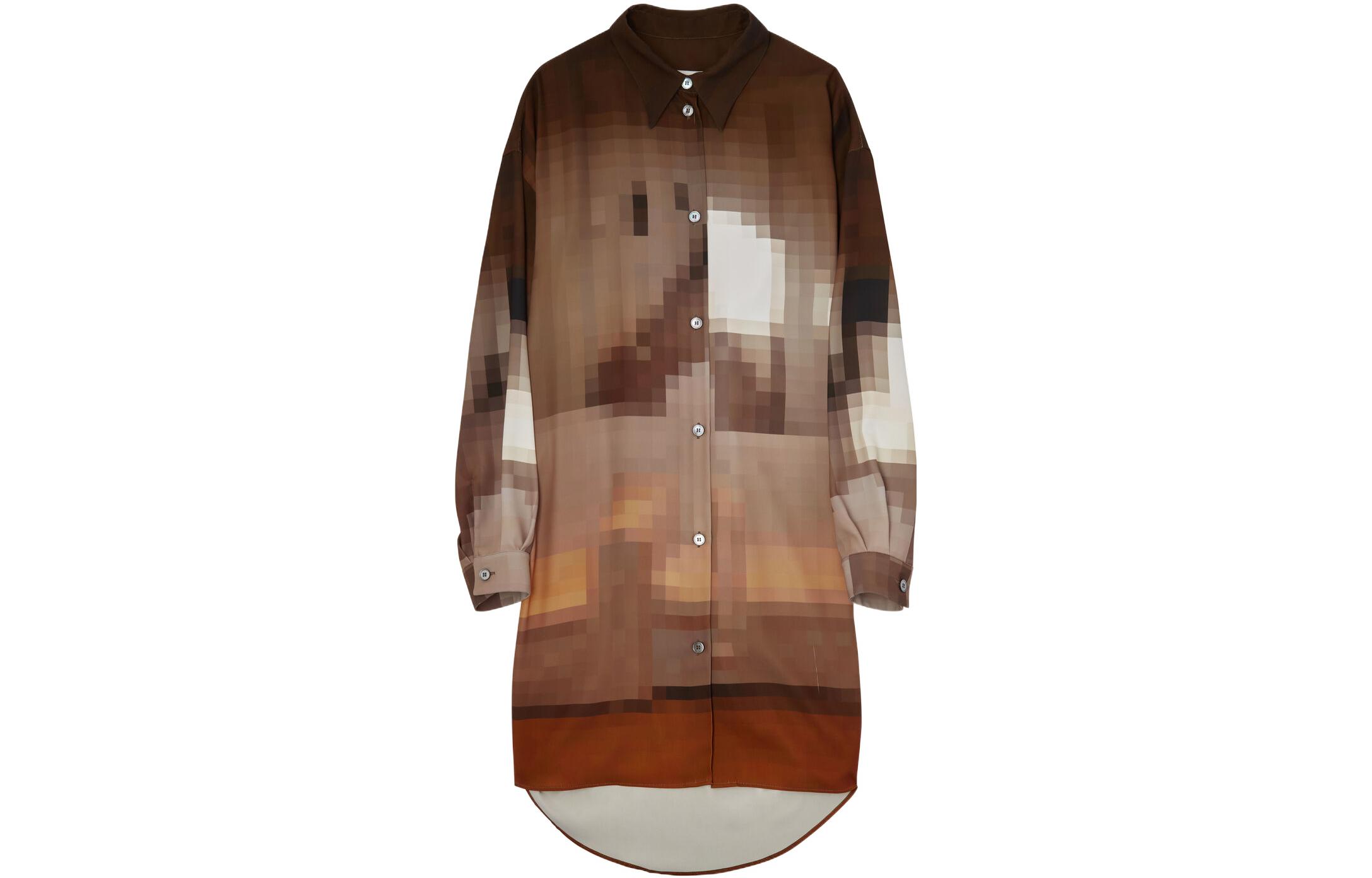 Рубашка-платье с принтом MM6 Maison Margiela, коричневый
Рубашка-платье с принтом MM6 Maison Margiela, коричневый