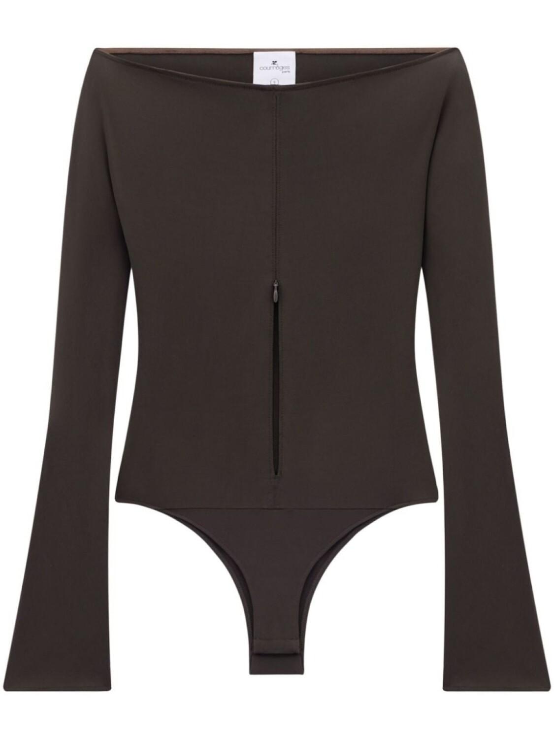Боди на молнии с открытыми плечами Courrèges, коричневый
Боди на молнии с открытыми плечами Courrèges, коричневый