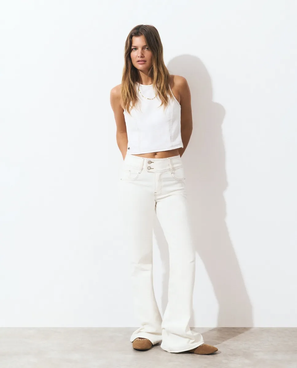 Женские расклешенные брюки с ремнем Brownie, белый
Женские расклешенные брюки с ремнем Brownie, белый