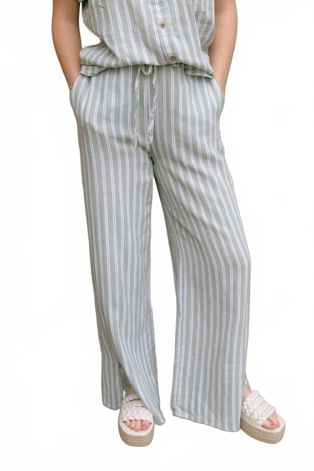 Верна Высокие брюки в полоску шалфей Thread & Supply, Sage Stripe
Верна Высокие брюки в полоску шалфей Thread & Supply, Sage Stripe