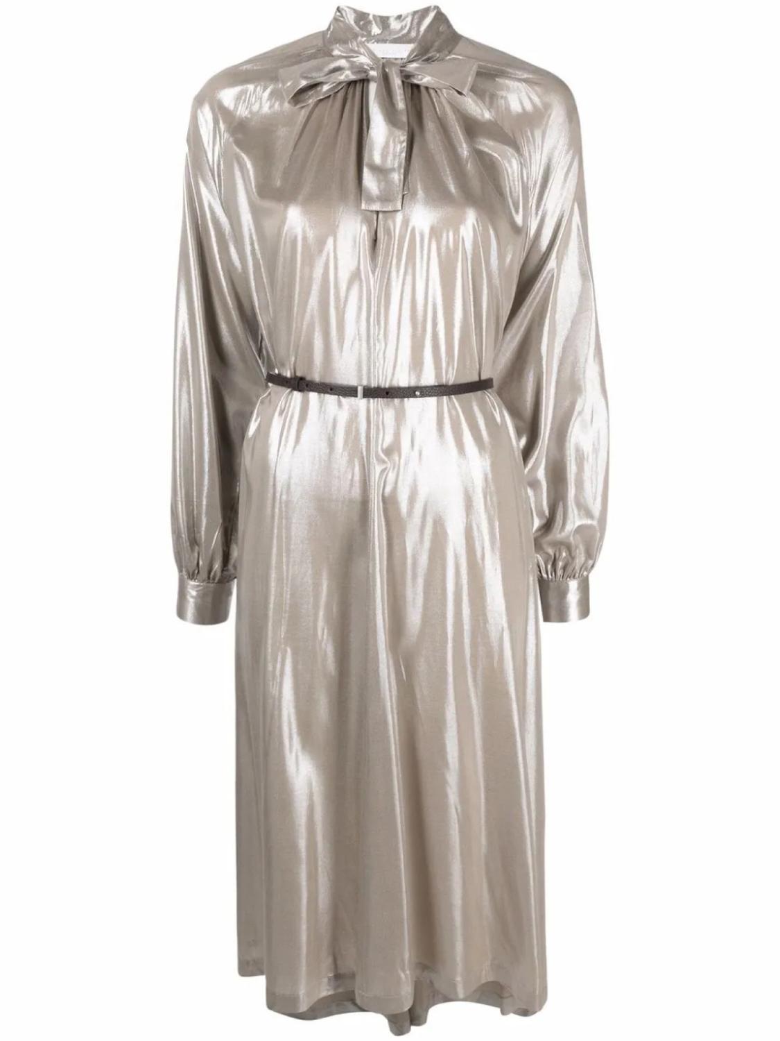 Платье с завязками и эффектом металлик Fabiana Filippi, серый
Платье с завязками и эффектом металлик Fabiana Filippi, серый