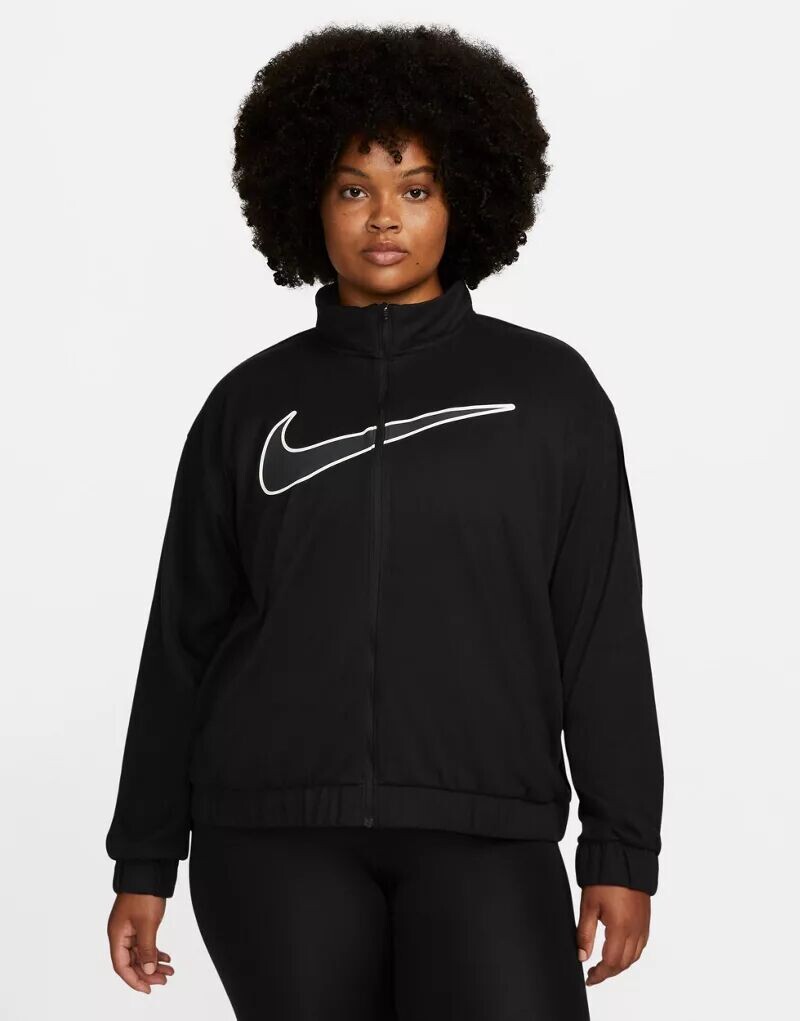 Черная флисовая беговая куртка с логотипом и молнией Nike Plus Swoosh Run Dri-FIT
Черная флисовая беговая куртка с логотипом и молнией Nike Plus Swoosh Run Dri-FIT