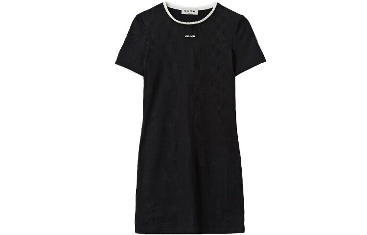Платье Miu Miu с короткими рукавами, черный
Платье Miu Miu с короткими рукавами, черный