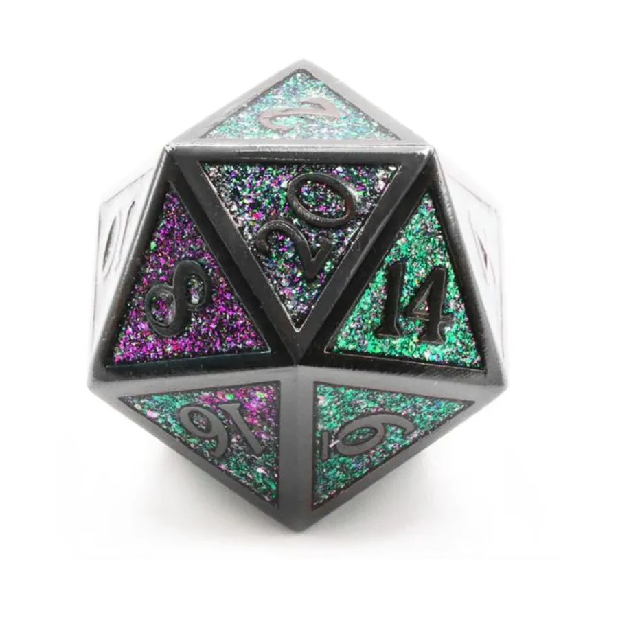 Гигантский Металл d20 - Еретик (33 мм), Single Dice (Dark Elf Dice) 
Гигантский Металл d20 - Еретик (33 мм), Single Dice (Dark Elf Dice)