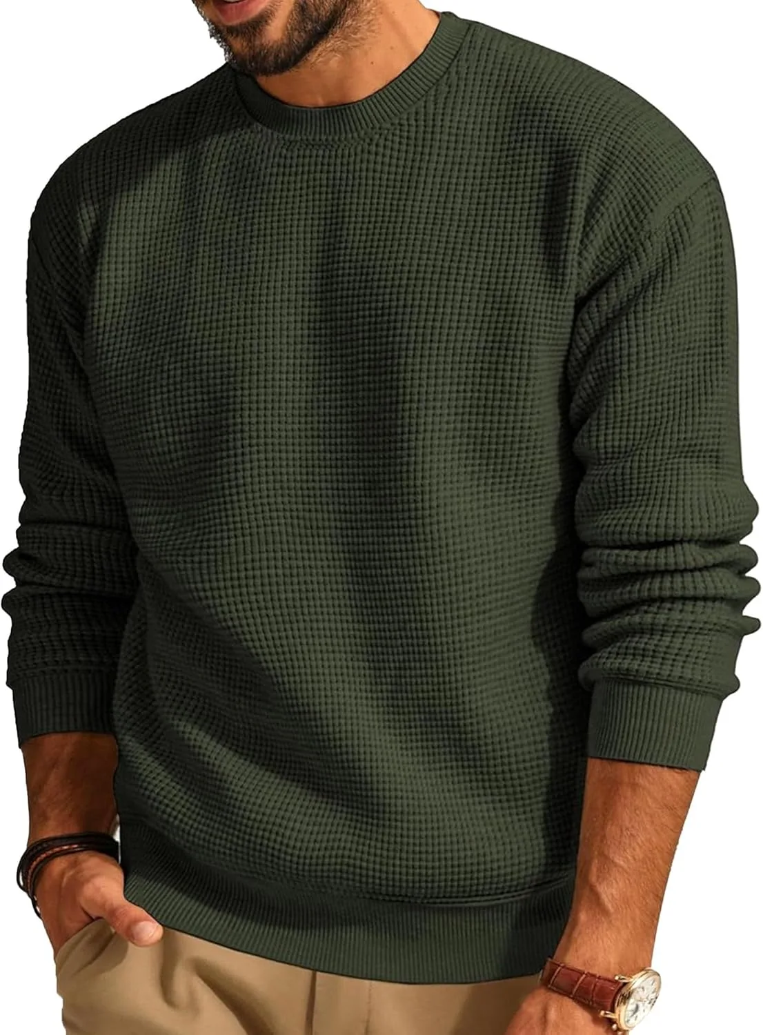 Мужской свитер с вафельной вязкой Slim Fit
Мужской свитер с вафельной вязкой Slim Fit