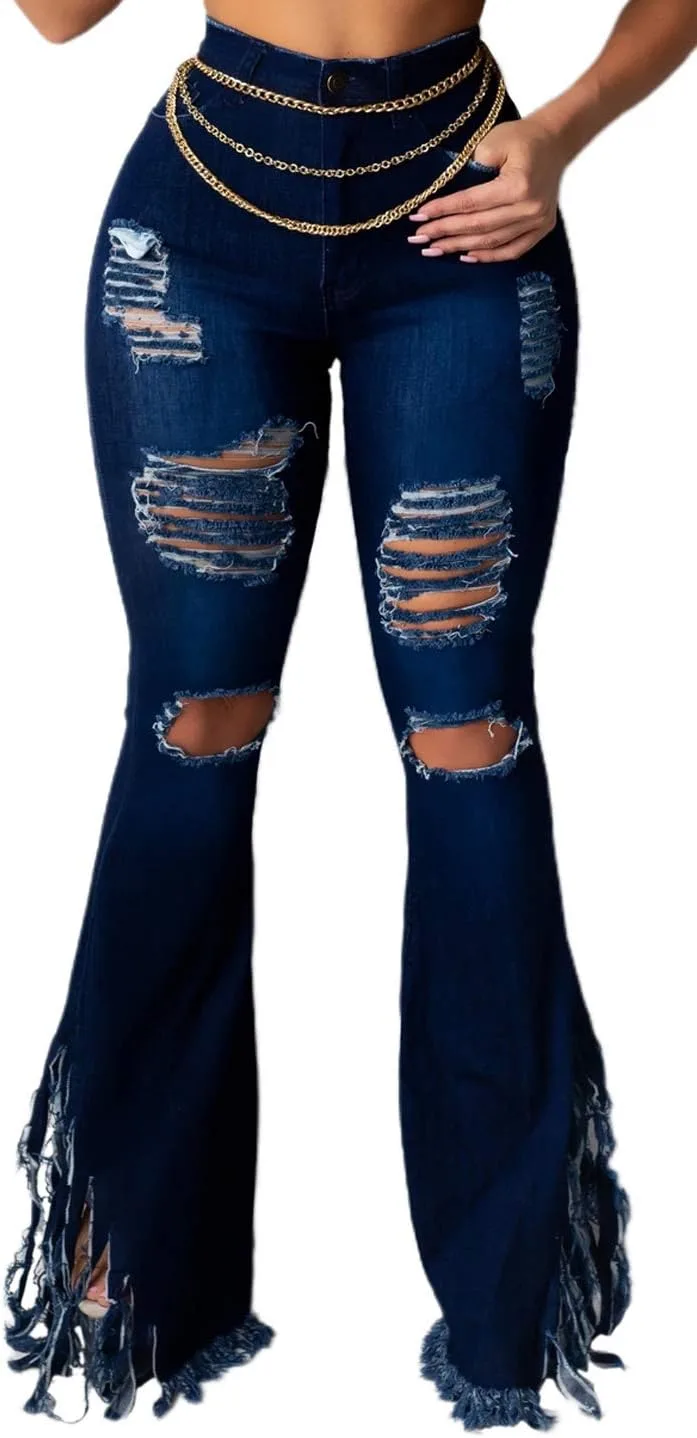 Джинсы Bell Bottom для женщин с потертостями и дырками, высокие, классические расклешенные ZonJie
Джинсы Bell Bottom для женщин с потертостями и дырками, высокие, классические расклешенные ZonJie