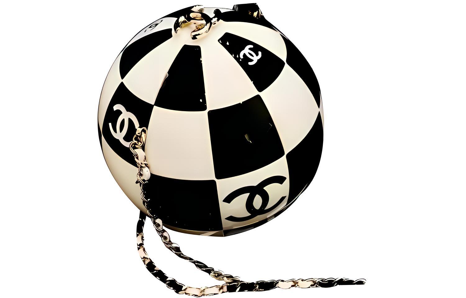 CHANEL Вечерняя сумка из смолы эмали и металла Сумка через плечо Сумка кроссбоди Женская черно-белая