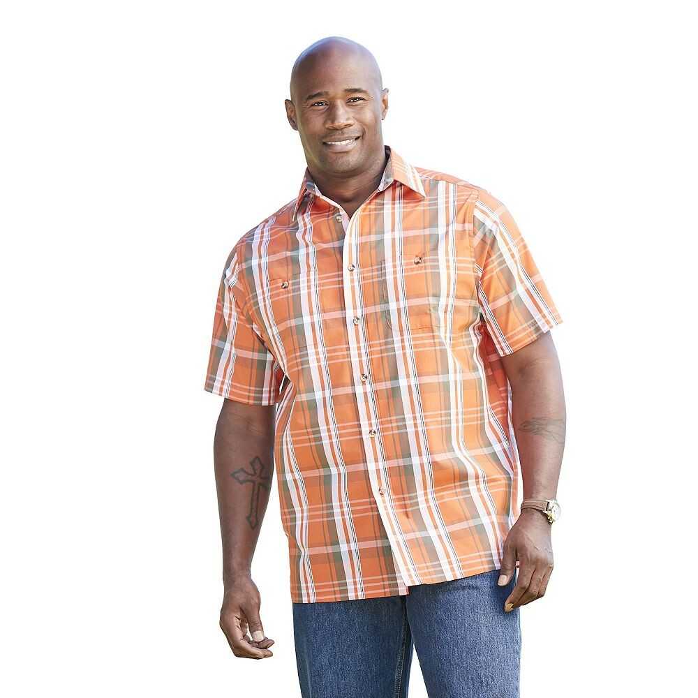 Мужская спортивная рубашка в клетку с короткими рукавами и короткими рукавами Kingразмера Big & Tall KingSize, цвет Dark Orange Plaid
Мужская спортивная рубашка в клетку с короткими рукавами и короткими рукавами Kingразмера Big & Tall KingSize, цвет Dark Orange Plaid
