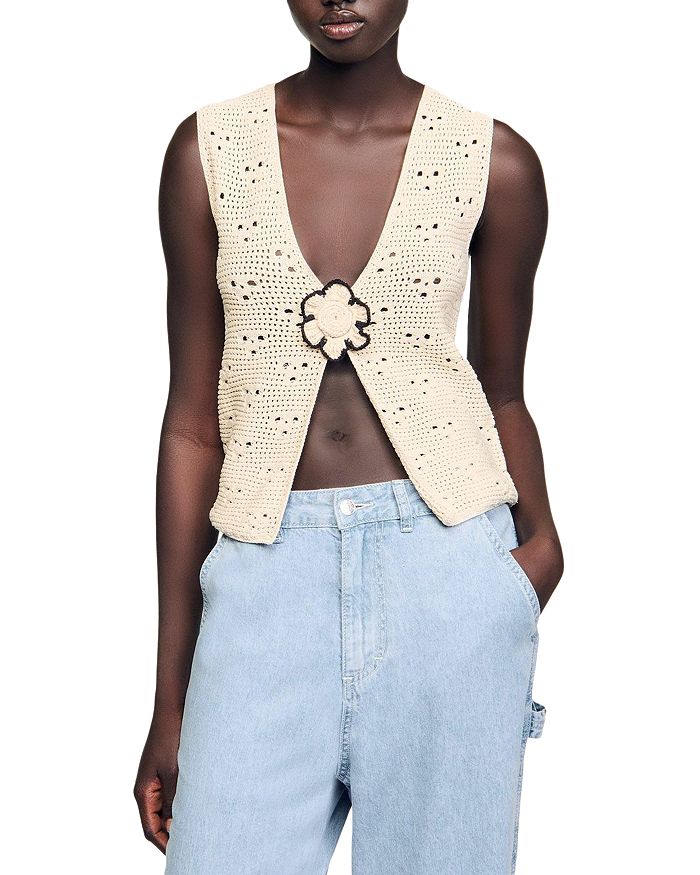 Nouck Свитер с V-образным вырезом и вязкой крючком Sandro, слоновая кость/кремовый
Nouck Свитер с V-образным вырезом и вязкой крючком Sandro, слоновая кость/кремовый