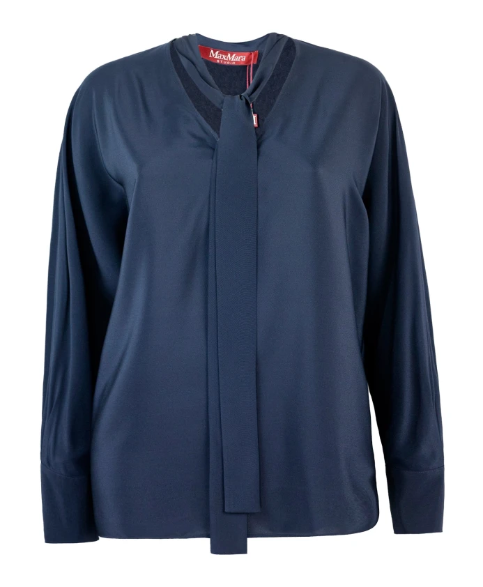Синяя шелковая блузка Max Mara Studio, синий
Синяя шелковая блузка Max Mara Studio, синий