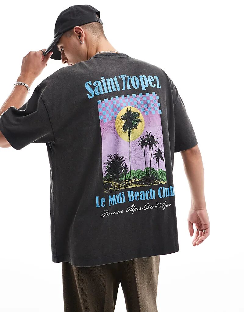 Футболка oversize из плотной ткани плотностью 220 г/м², черного цвета с принтом «пляж на спине» ASOS DESIGN
Футболка oversize из плотной ткани плотностью 220 г/м², черного цвета с принтом «пляж на спине» ASOS DESIGN