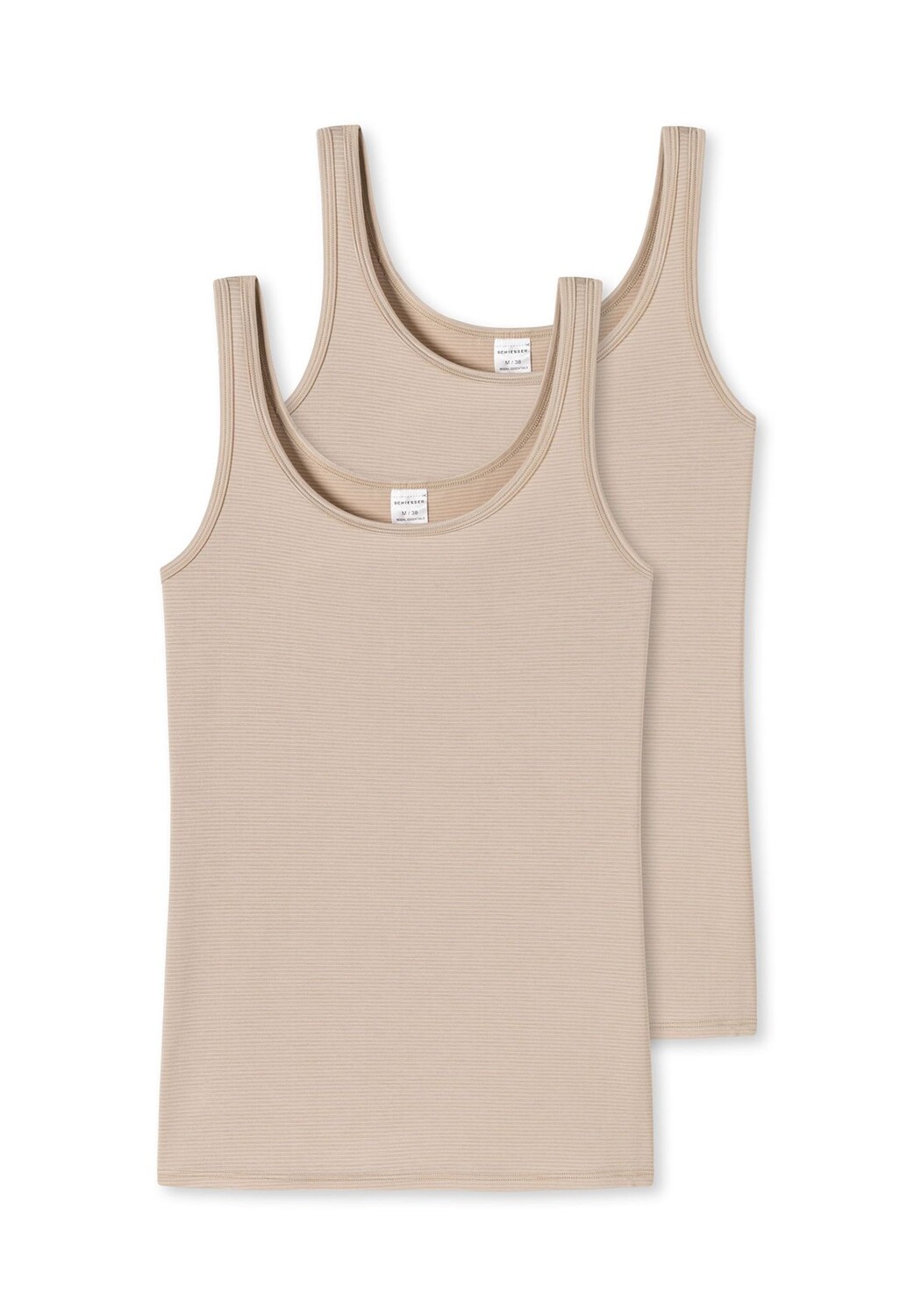 Комплект из 2 футболок/топа Modal Essentials SCHIESSER, песочный 
Комплект из 2 футболок/топа Modal Essentials SCHIESSER, песочный