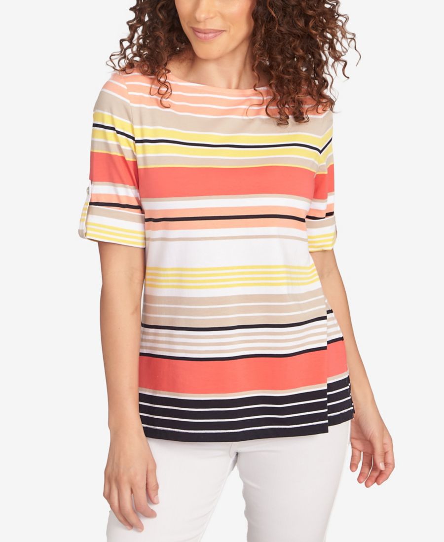 Футболка с рукавами в разноцветную полоску для невысоких девушек Ruby Rd, Grapefruit Multi
Футболка с рукавами в разноцветную полоску для невысоких девушек Ruby Rd, Grapefruit Multi