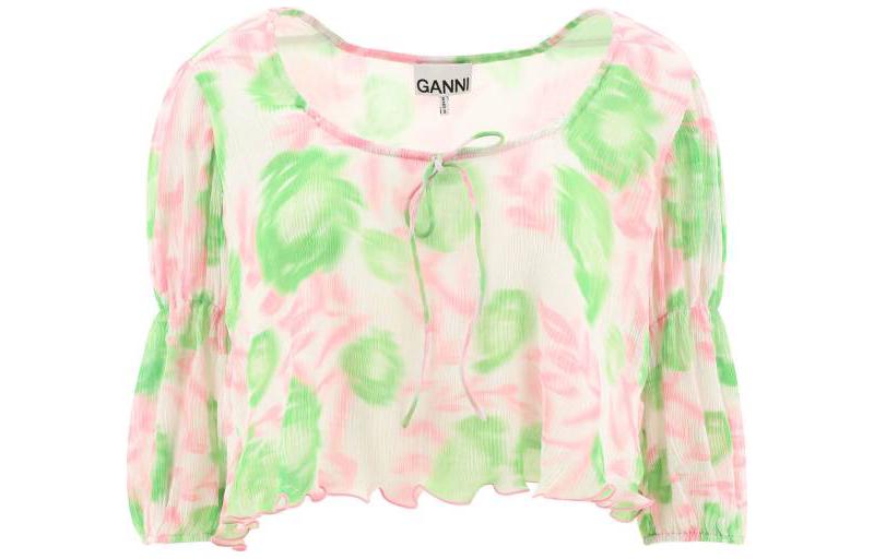 Футболка с цветочным принтом плиссированная из жоржета GANNI, зеленая
Футболка с цветочным принтом плиссированная из жоржета GANNI, зеленая