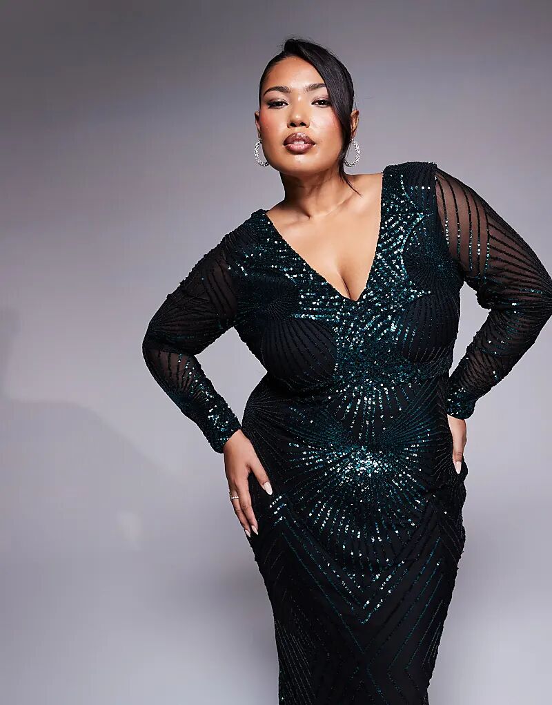 Платье макси Curve starburst sequin изумрудного цвета Goddiva
Платье макси Curve starburst sequin изумрудного цвета Goddiva