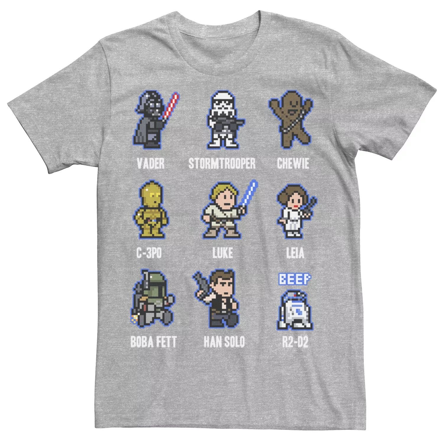 Мужская футболка с рисунком 8-битных персонажей Star Wars
Мужская футболка с рисунком 8-битных персонажей Star Wars
