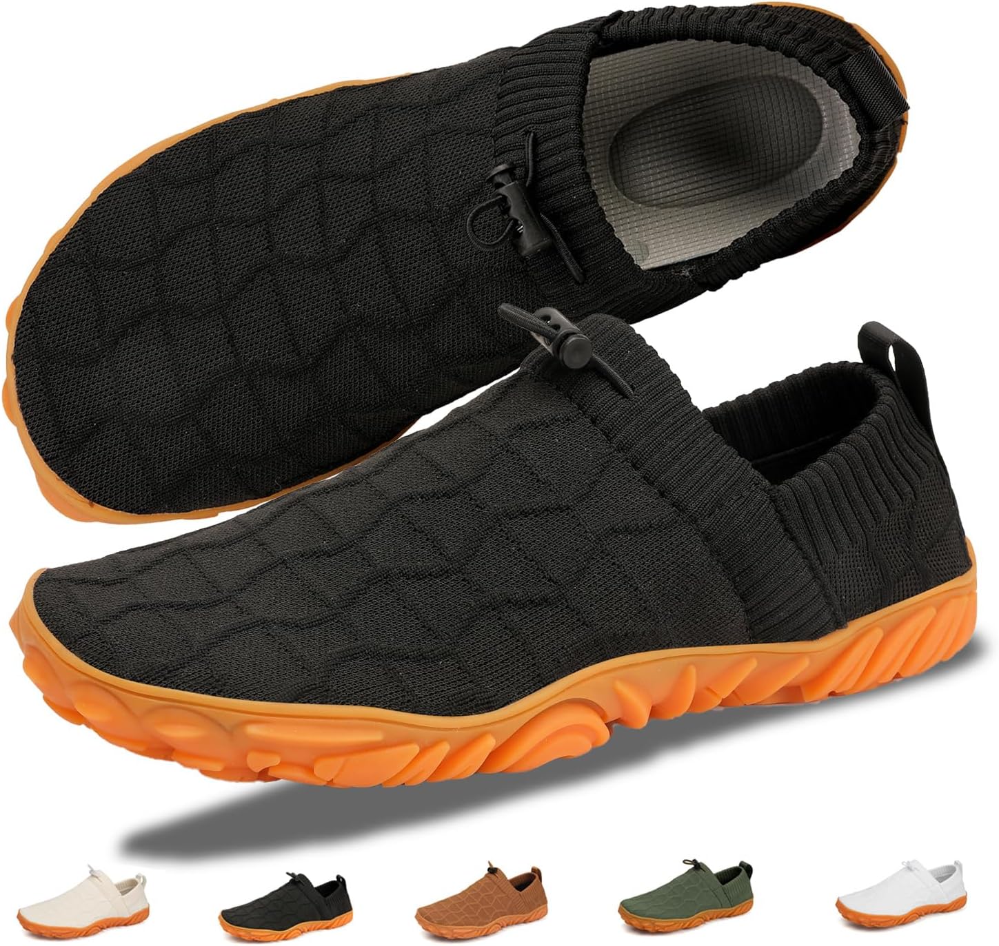 Кроссовки для женщин и мужчин унисекс, быстросохнущие, с нескользящей подошвой, широким носком Feedmoo, черный/оранжевый
Кроссовки для женщин и мужчин унисекс, быстросохнущие, с нескользящей подошвой, широким носком Feedmoo, черный/оранжевый