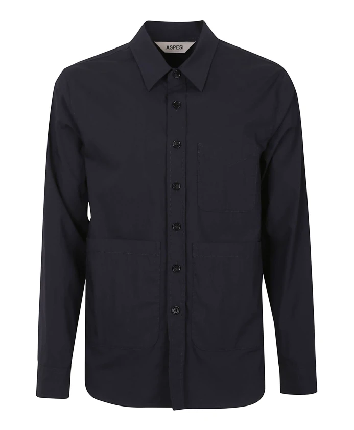 Удобная рубашка из нейлона и хлопкового поплина. Aspesi, синий
Удобная рубашка из нейлона и хлопкового поплина. Aspesi, синий