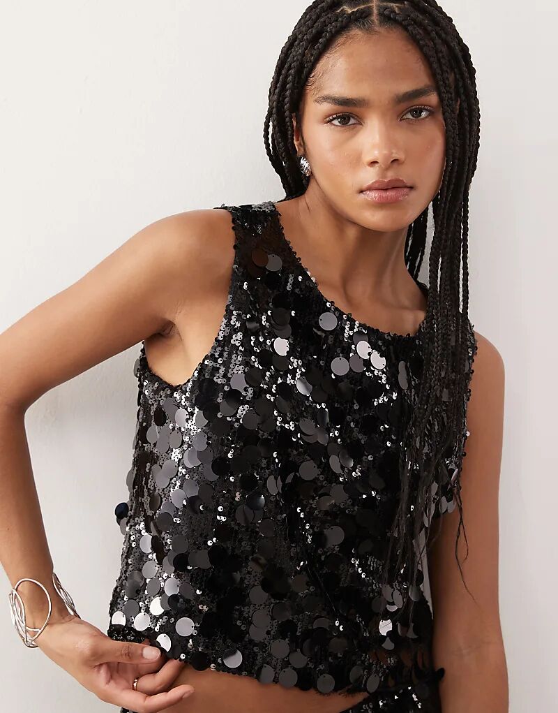 Укороченный топ без рукавов Noisy May Disc с пайетками, черный
Укороченный топ без рукавов Noisy May Disc с пайетками, черный