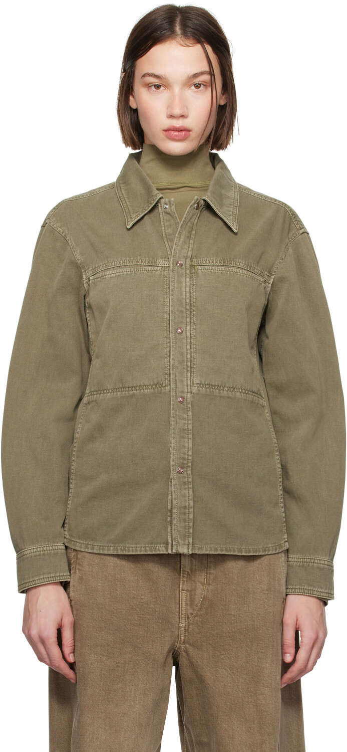 Приталенная джинсовая рубашка цвета хаки LEMAIRE
Приталенная джинсовая рубашка цвета хаки LEMAIRE