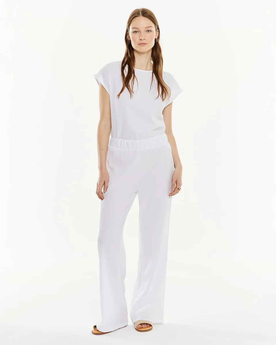 Женские прямые брюки свободного кроя на резинке System Action, белый
Женские прямые брюки свободного кроя на резинке System Action, белый