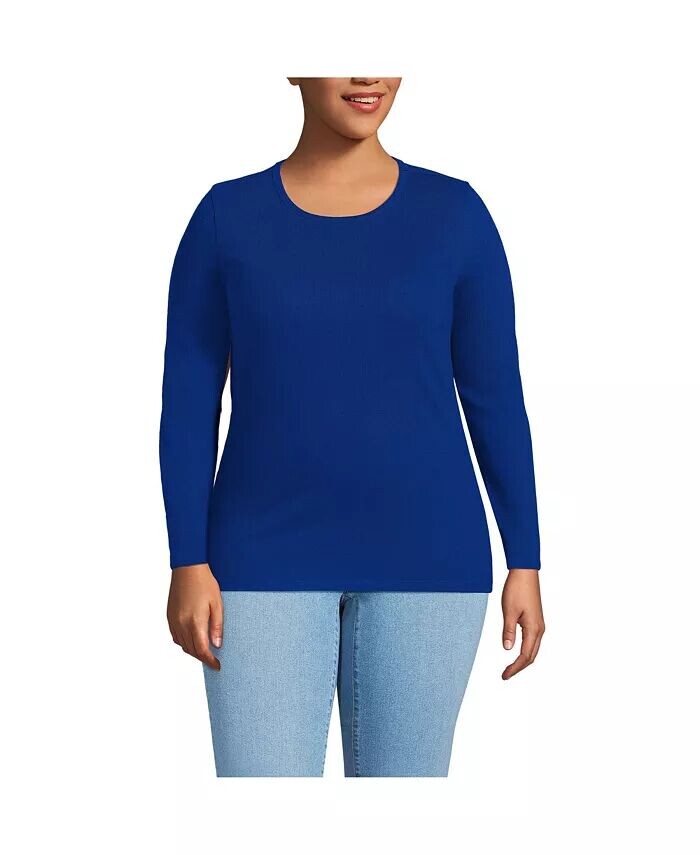 Плюс размер Футболка в рубчик с длинным рукавом Lands' End, синий
Плюс размер Футболка в рубчик с длинным рукавом Lands' End, синий