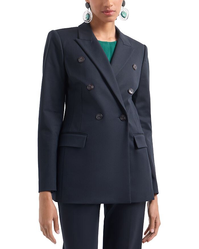 Двубортный пиджак Emporio Armani, синий
Двубортный пиджак Emporio Armani, синий