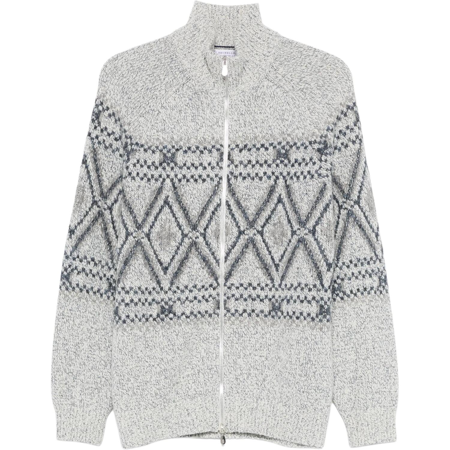 Кардиган с узором интарсия Brunello Cucinelli, белый
Кардиган с узором интарсия Brunello Cucinelli, белый