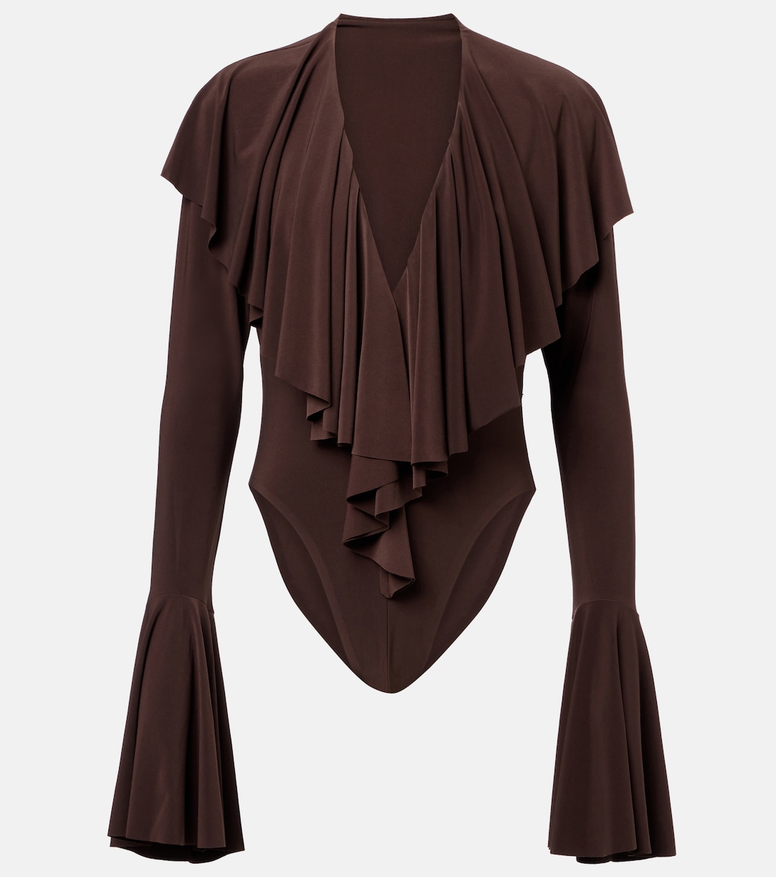 Облегающий боди с рюшами Norma Kamali, коричневый
Облегающий боди с рюшами Norma Kamali, коричневый