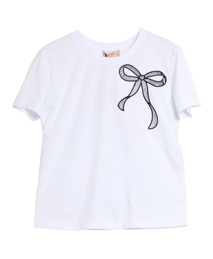 Черная футболка с бантом Twinset, белый, Черный, Черная футболка с бантом Twinset, белый
Черная футболка с бантом Twinset, белый, Черный, Черная футболка с бантом Twinset, белый