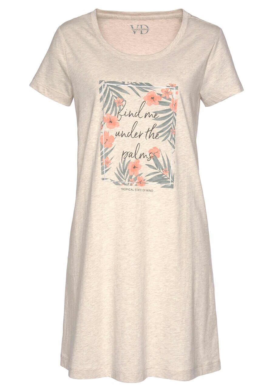 Ночная рубашка LASCANA Nightgown, бежевый 
Ночная рубашка LASCANA Nightgown, бежевый