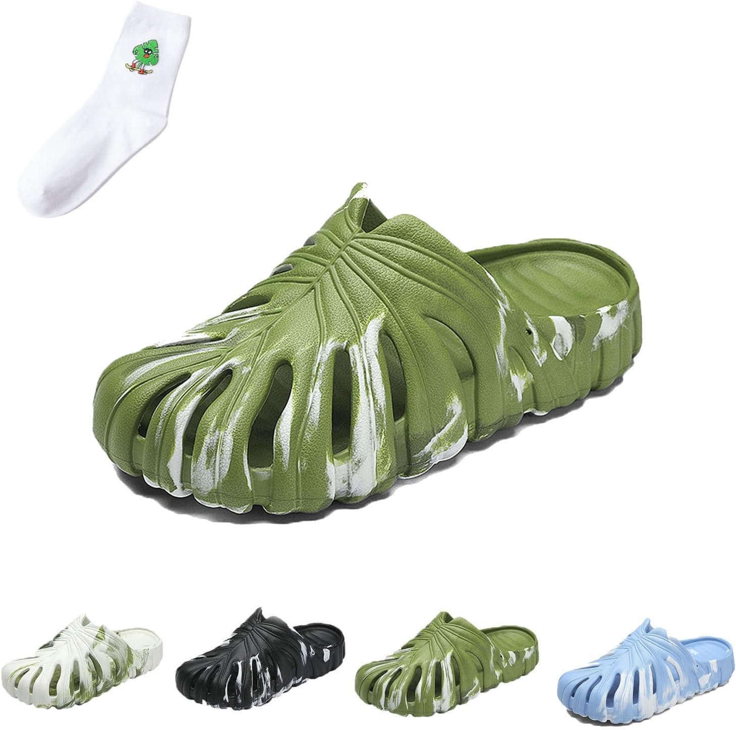 Женские и мужские тапочки QUROXO Monstera, тапочки Monstera с толстой подошвой из ЭВА, противоскользящие пляжные шлепанцы Monstera, зеленый
Женские и мужские тапочки QUROXO Monstera, тапочки Monstera с толстой подошвой из ЭВА, противоскользящие пляжные шлепанцы Monstera, зеленый
