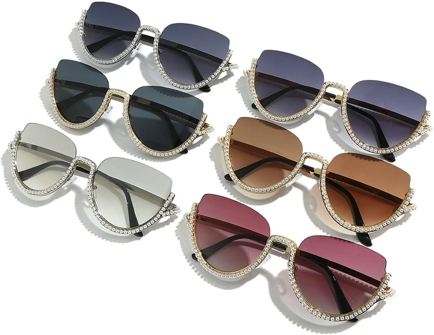 Солнцезащитные очки в полуободковой оправе «кошачий глаз» с жемчужными вставками, винтажный стиль, украшенные стразами и кристаллами, металлические mincl, Silver
Солнцезащитные очки в полуободковой оправе «кошачий глаз» с жемчужными вставками, винтажный стиль, украшенные стразами и кристаллами, металлические mincl, Silver