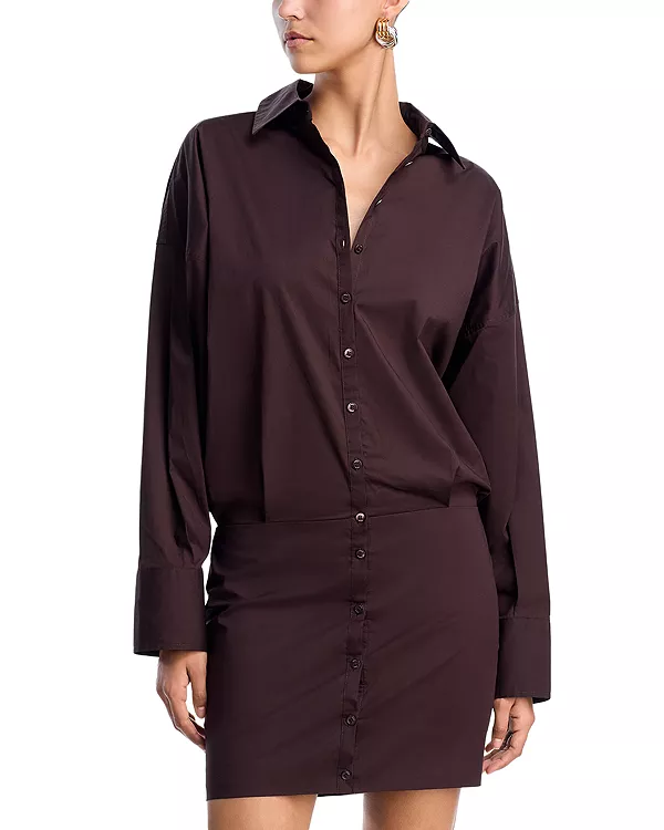 Мини-Платье-Рубашка Синтия Staud, коричневый
Мини-Платье-Рубашка Синтия Staud, коричневый