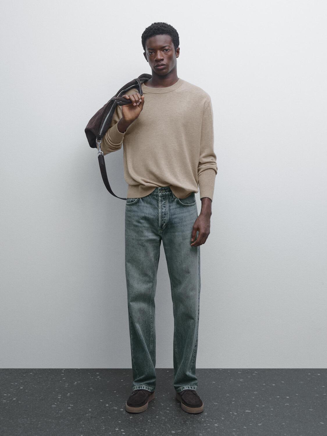 Вязаный свитер с круглым вырезом Massimo Dutti, песочный
Вязаный свитер с круглым вырезом Massimo Dutti, песочный