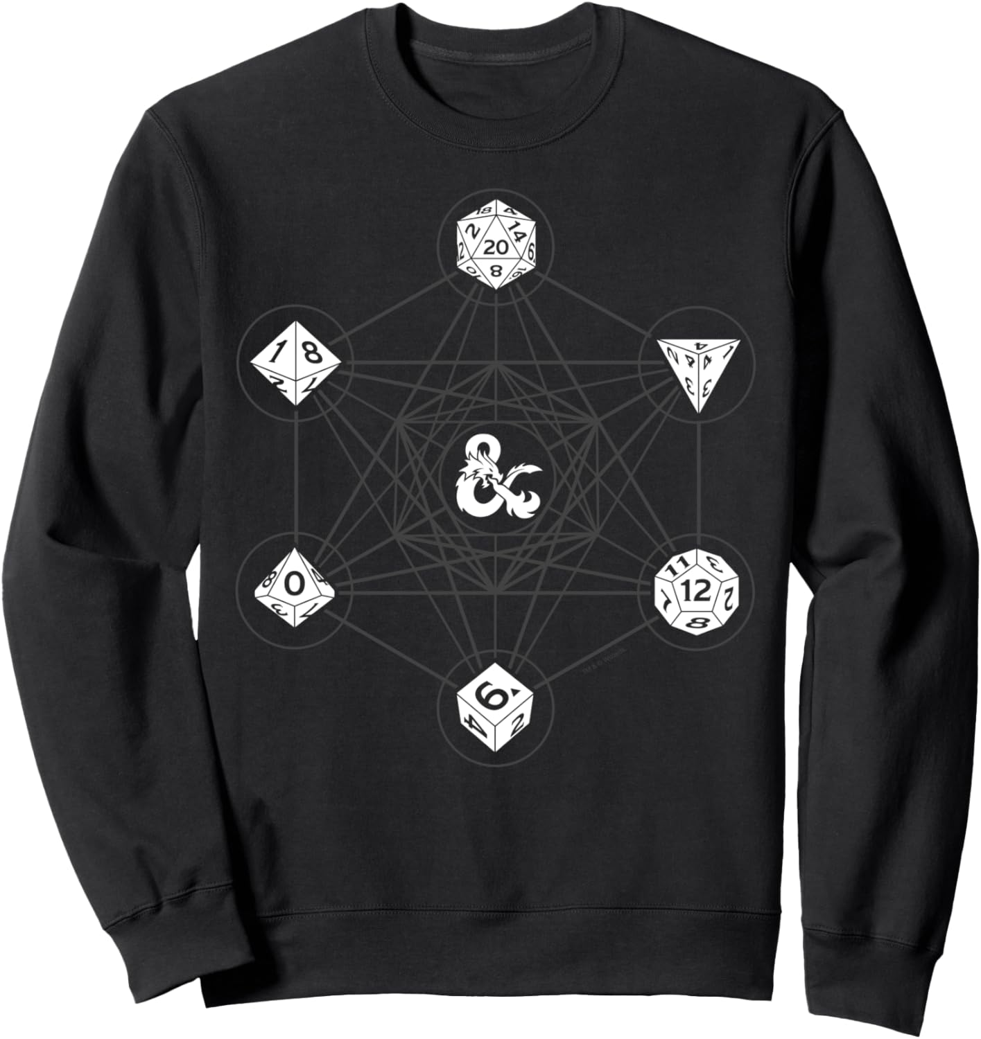 Толстовка с изображением шести кубиков из игры Dungeons & Dragons, черный
Толстовка с изображением шести кубиков из игры Dungeons & Dragons, черный
