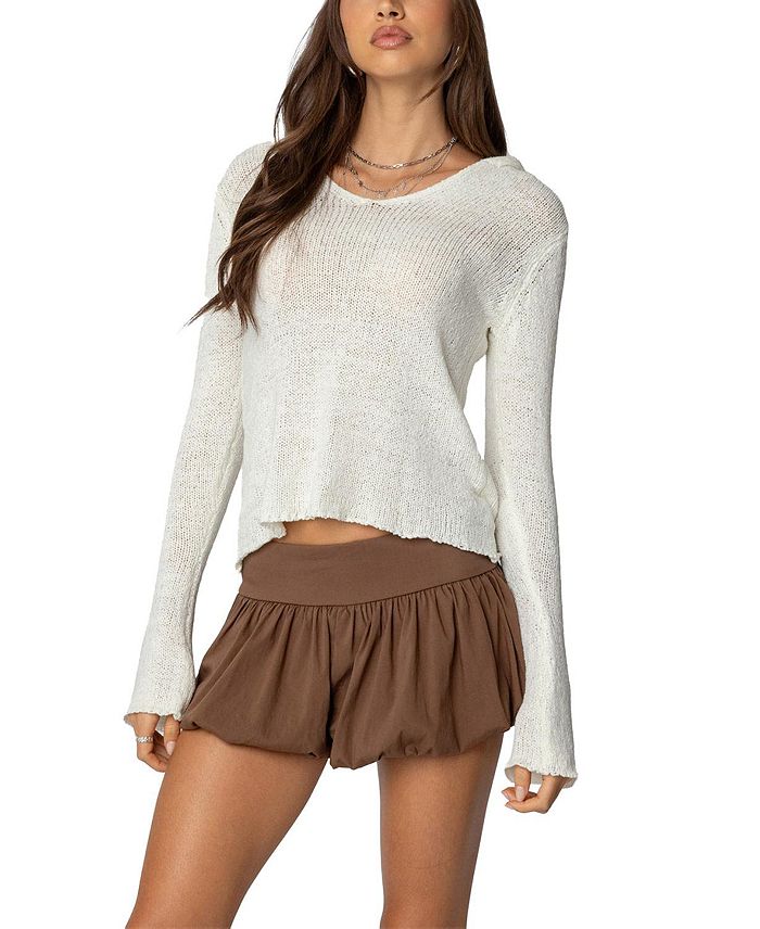 Свитер с капюшоном и V-образным вырезом Mai Edikted, слоновая кость/кремовый
Свитер с капюшоном и V-образным вырезом Mai Edikted, слоновая кость/кремовый