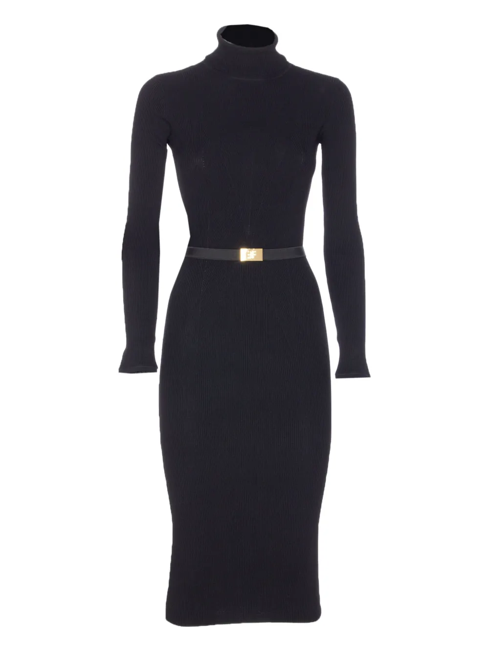 Платье миди в рубчик с высоким воротником Elisabetta Franchi, черный
Платье миди в рубчик с высоким воротником Elisabetta Franchi, черный