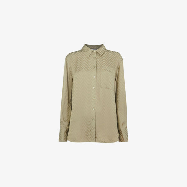 Жаккардовая рубашка из атласа с зигзагообразным узором Whistles, хаки
Жаккардовая рубашка из атласа с зигзагообразным узором Whistles, хаки