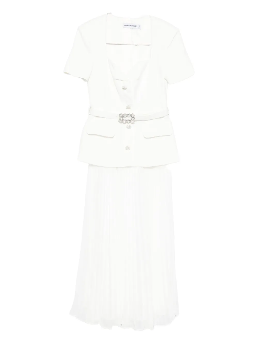 Платье миди с V-образным вырезом Self-Portrait, белый
Платье миди с V-образным вырезом Self-Portrait, белый
