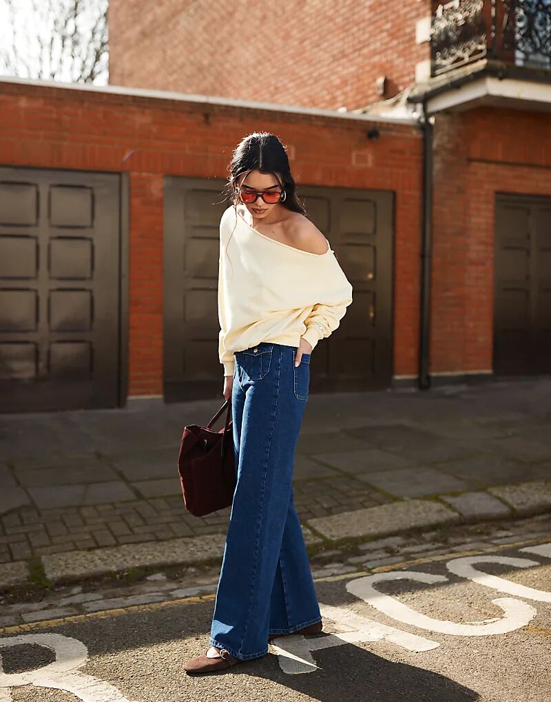 Джинсы широкого кроя с передними карманами темно-синего цвета ASOS DESIGN
Джинсы широкого кроя с передними карманами темно-синего цвета ASOS DESIGN