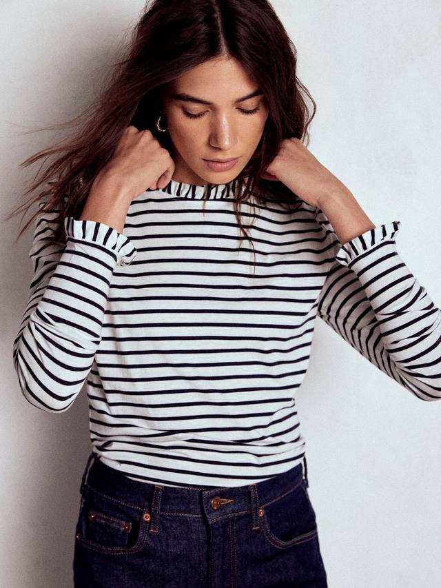 Топ с полосатыми рюшами Boden, Ivory/Navy
Топ с полосатыми рюшами Boden, Ivory/Navy