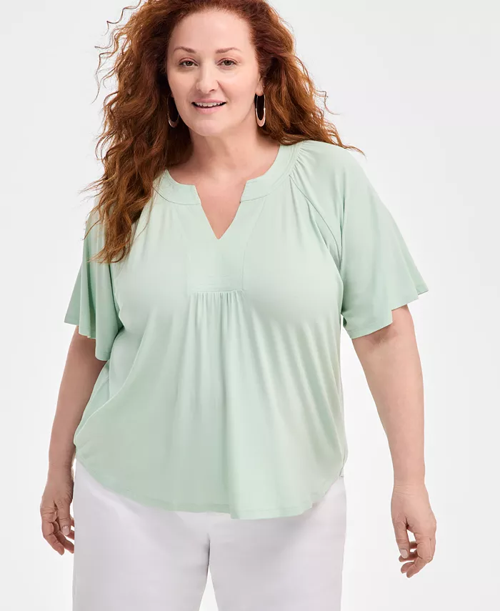 Топ с расклешенными рукавами больших размеров Style & Co, зеленый
Топ с расклешенными рукавами больших размеров Style & Co, зеленый