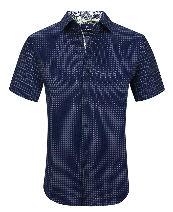 Мужская облегающая рубашка с коротким рукавом и пуговицами, из эластичной ткани для комфорта Tom Baine, мультиколор
Мужская облегающая рубашка с коротким рукавом и пуговицами, из эластичной ткани для комфорта Tom Baine, мультиколор