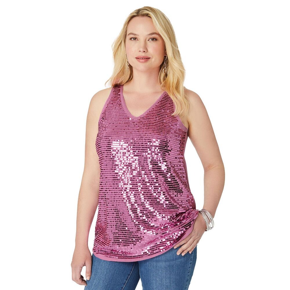 Женская майка больших размеров Roaman, украшенная пайетками Roaman's, цвет Mauve Orchid
Женская майка больших размеров Roaman, украшенная пайетками Roaman's, цвет Mauve Orchid