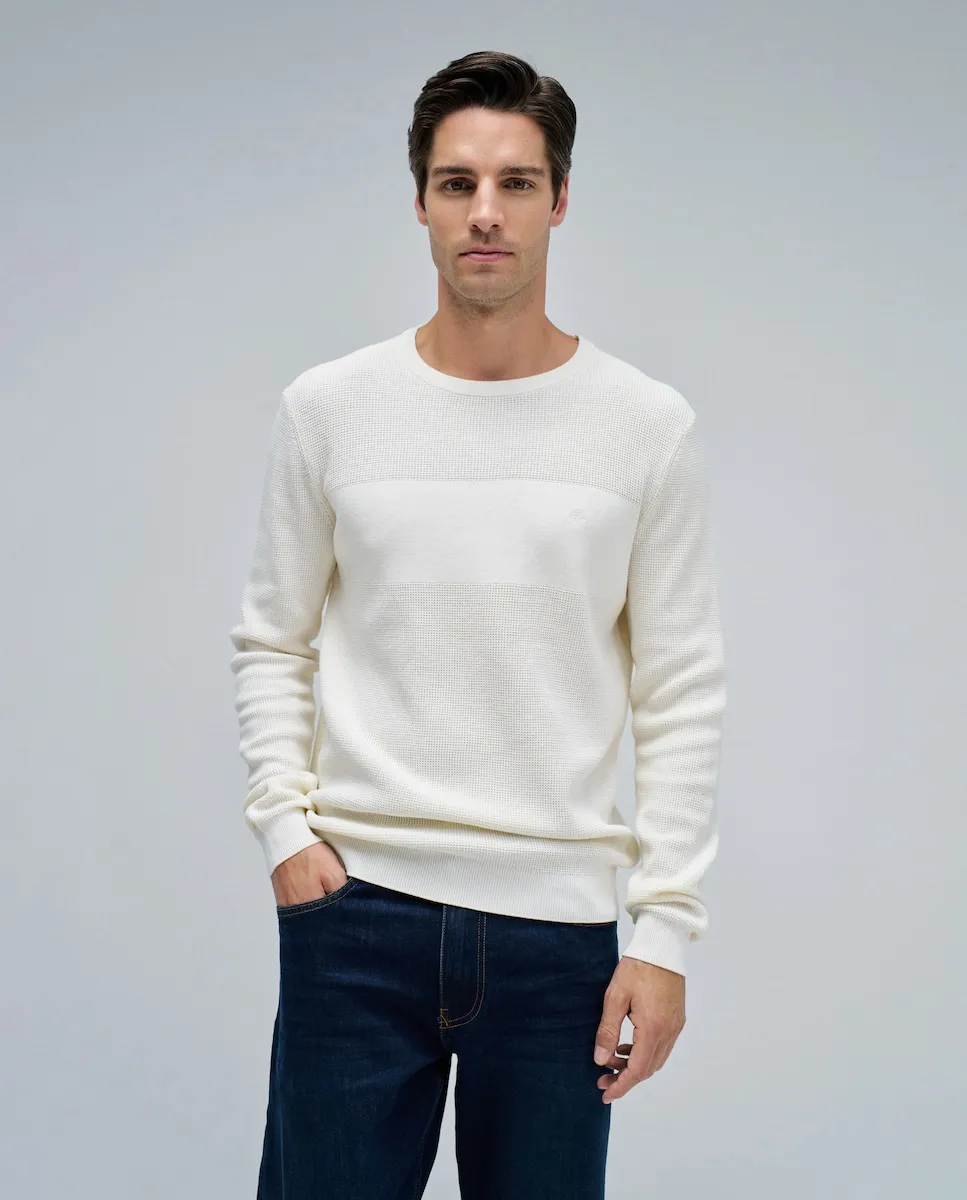 Мужской свитер с фактурной вязкой Salsa Jeans, светло-бежевый
Мужской свитер с фактурной вязкой Salsa Jeans, светло-бежевый