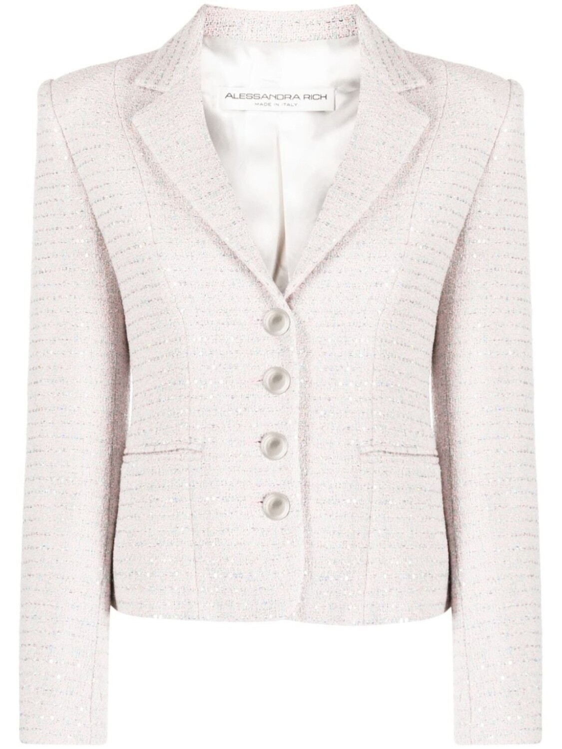 Alessandra Rich твидовый блейзер с пайетками, розовый
Alessandra Rich твидовый блейзер с пайетками, розовый