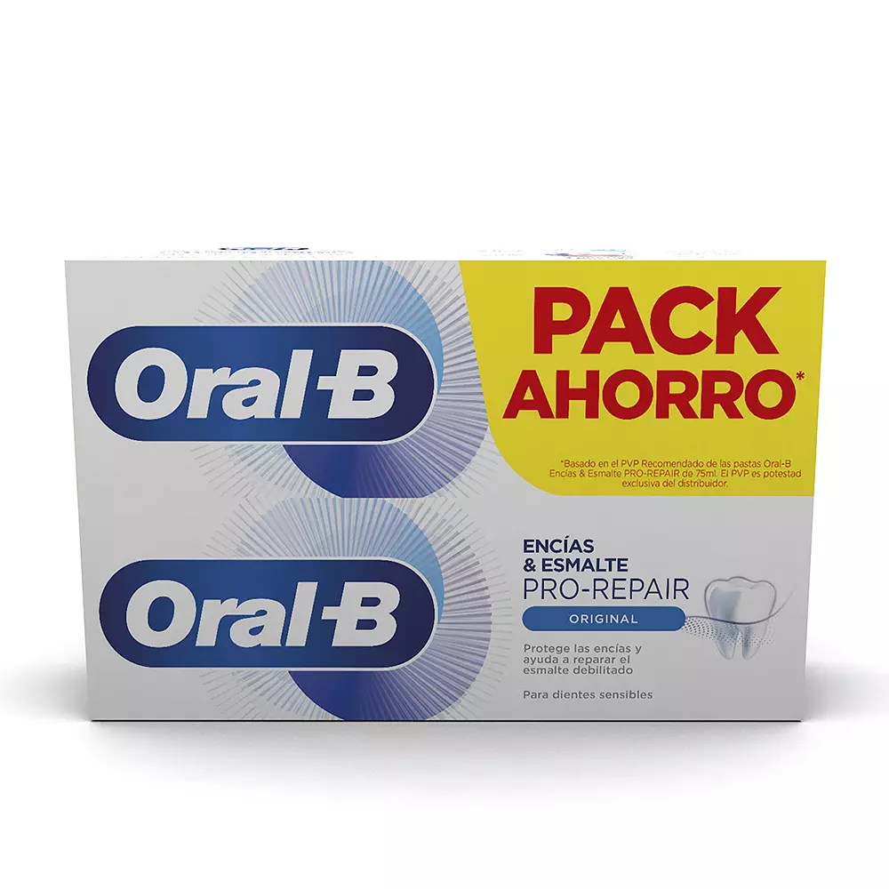 Зубная паста Encias & esmalte repair original pasta dentífrica Oral-B, 2 x 75 мл.
Зубная паста Encias & esmalte repair original pasta dentífrica Oral-B, 2 x 75 мл.